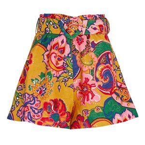 Lovestruck Belted Floral Paisley Shorts